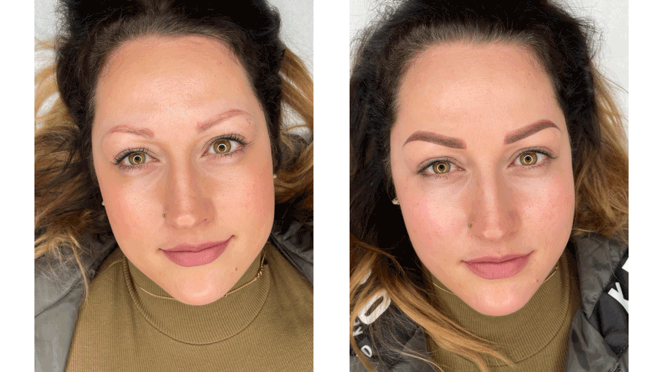 Vorher/Nachher Augenbrauen: Powderbrows