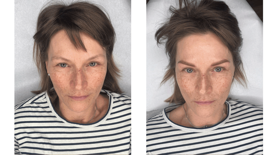 Vorher/Nachher Augenbrauen: Powderbrows