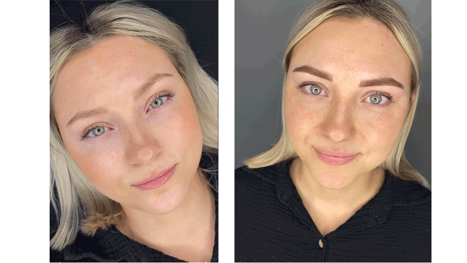 Vorher/Nachher Augenbrauen: Powderbrows