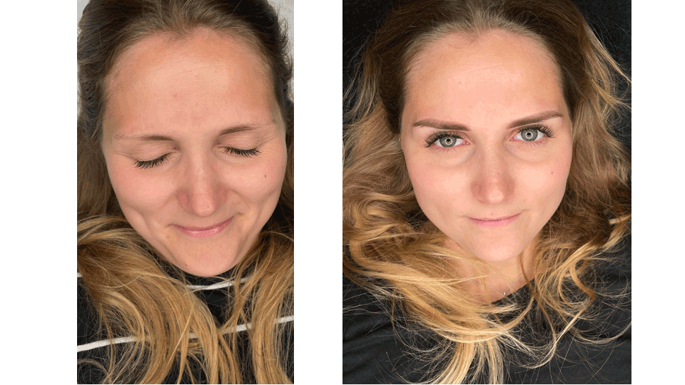 Vorher/Nachher Augenbrauen: Powderbrows
